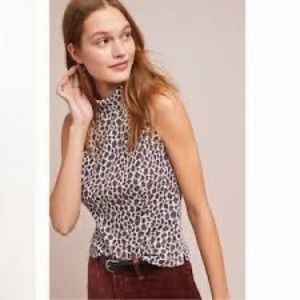 Beautiful Anthropologie Women's Akemi + Kin Leopard Print Mock Neck Tank Top.